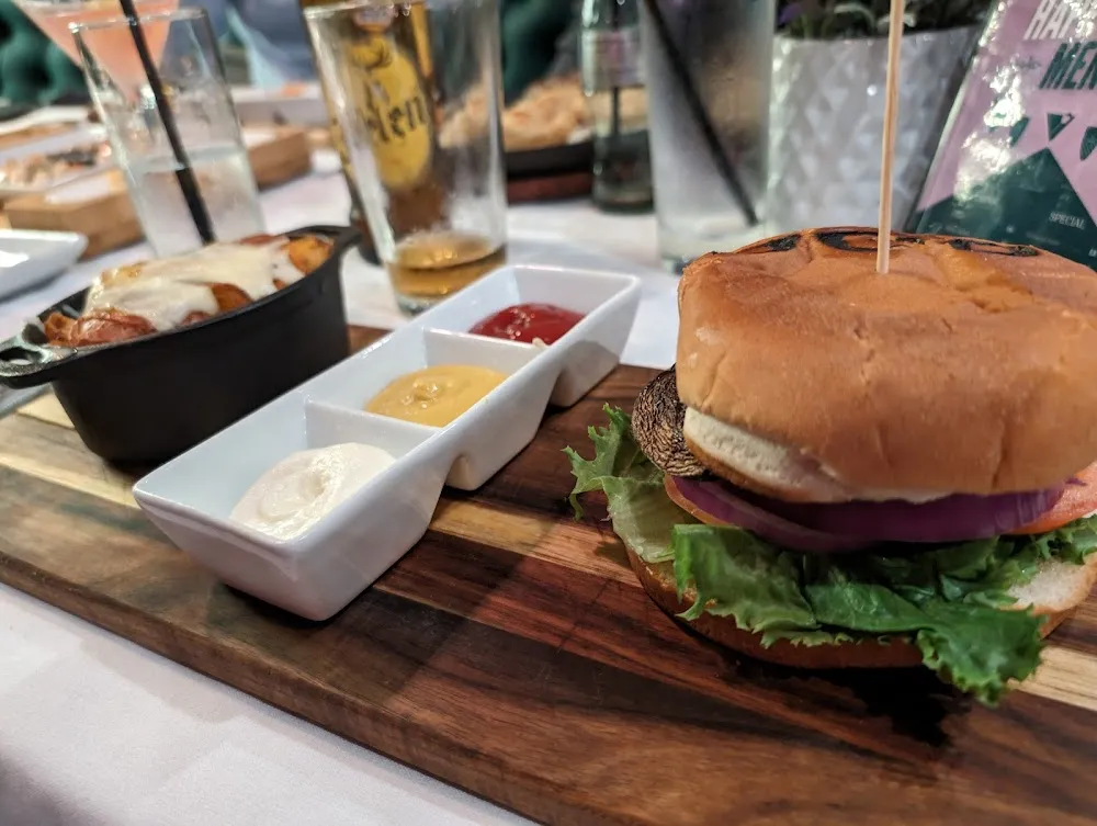 Mushroom Burger with Roasted Potatoes